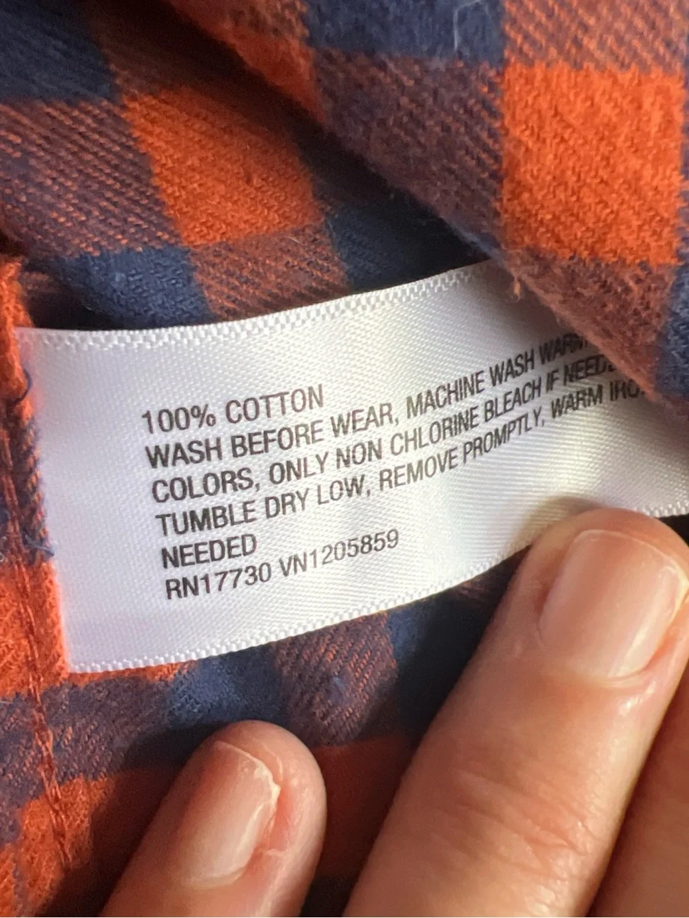 Cat & Jack Orange and Navy Plaid Button-Down Shirt for Kids